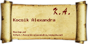 Kocsik Alexandra névjegykártya