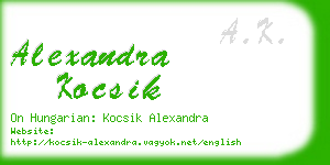 alexandra kocsik business card